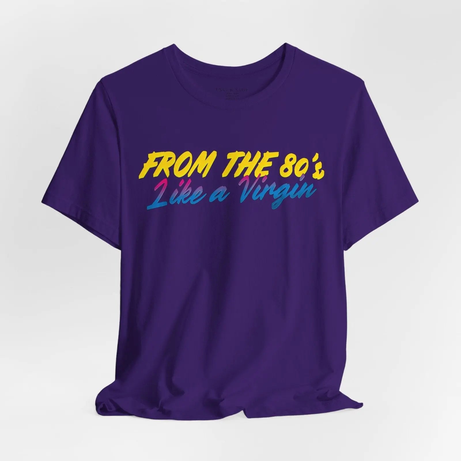 80's Music Like a Virgin Pop Cult Women's Funny T-Shirt - Team Purple - S solert